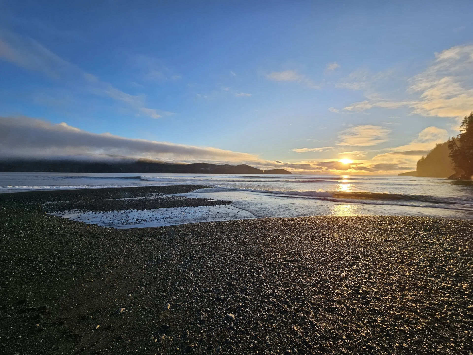 Wild Pacific coastline and driftwood beach near Port Renfrew BC Vancouver Island